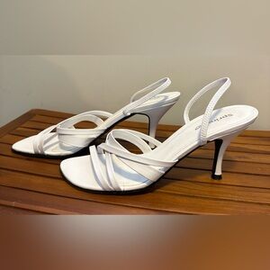 White Strappy High Heel Sandals